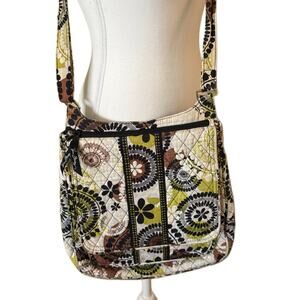 Vera Bradley Hipster Crossbody Bag in Cocoa Moss Retired Pattern Quilted Cotton